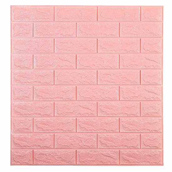 Painéis de parede PE branco rosa 3D tijolo papel de parede 3D espuma adesivos de parede para decoração de casa